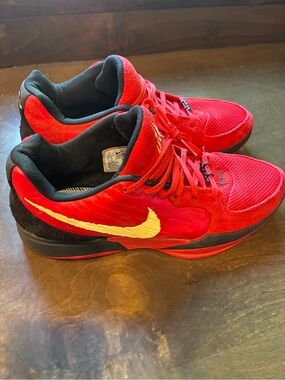 Ja Morant Nike Red and Black Low-Top Sneakers with Yellow Swoosh